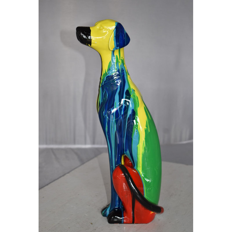 Statue en résine de l'art moderne d'un chien-lévrier de Hiltonia en résine, taille: 7 po x 5 po x H 17 po