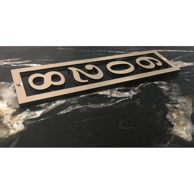 Plaque d’adresse murale sur 1 ligne donn bold, Oui, Noir