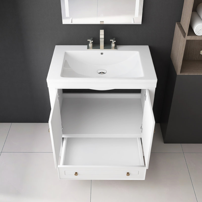 Ensemble de meuble-lavabo simple 30 po avec plateau en céramique Jelise