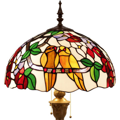 Lampe de lecture sur pied Tiffany Double Birds