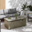 Table de foyer d'extérieur au propane en métal H 51 po x l 21 po avec couvercle, cristaux-632415665