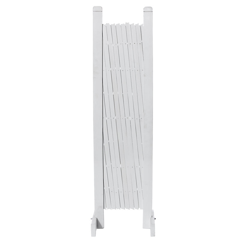 Expanding Portable Wood Privacy Fence, 76cm H x 140cm W x 12cm D, White
