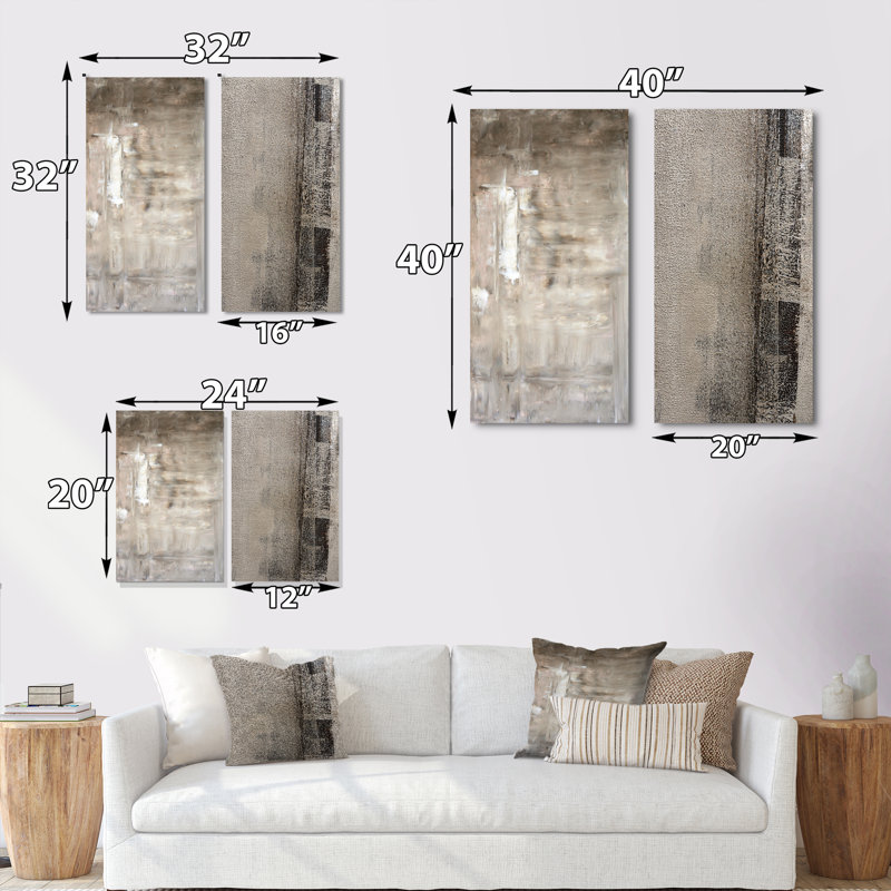 Ensemble d'art mural abstrait brun et beige, ensemble de 2 toiles - fonds de couleurs bruns et beiges, Toile tendue