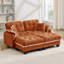 Canapé modulaire en chenille avec coussins lombaires Freely Combinable Modules-129521197