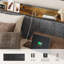 Structure de lit double avec tête de lit Carlno, lit plateforme en métal avec lumières DEL intelligentes et station de charge USB Knessa-662924725