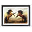 Two Wild Stallion Horses in Abstract - Picture Frame Painting Print-55778346-55778350