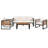 Large Size 4-Pieces Outdoor Furniture Sofa For 5 Person Conversation Set, Garden Sofa Set With Removable Cushion, Metal And Wood Frame Sofa Set, Thick Cushions, Acacia Wood Tabletop-1179526813