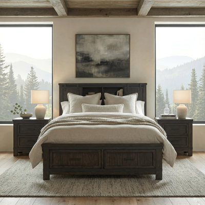 Lexee Queen Bookcase Bed & Two Nightstands Bedroom Set