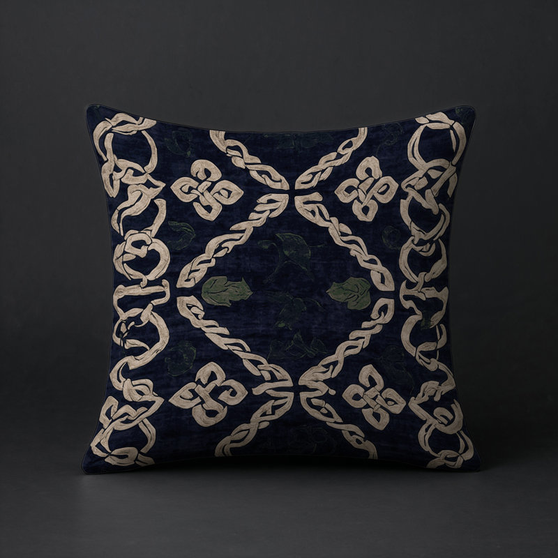 Modern Contemporary Indoor and Outdoor Throw Pillow, Green/Black/Beige Geometric 1, Square 16"