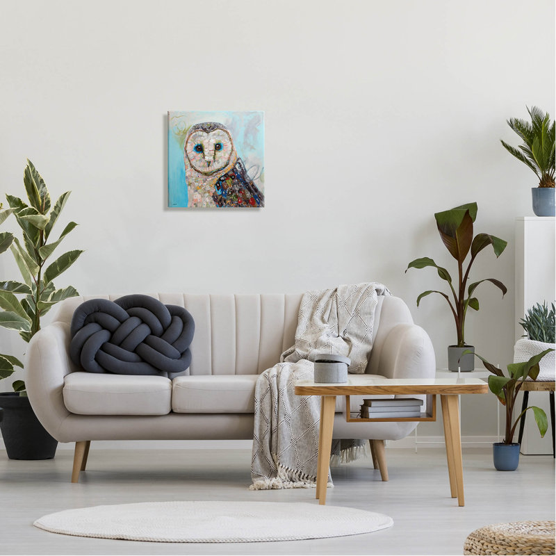 "Barn Owl", art urbain moderne sur toile par Jen Seeley, H 17 po x l 17 po x P 1,5 po