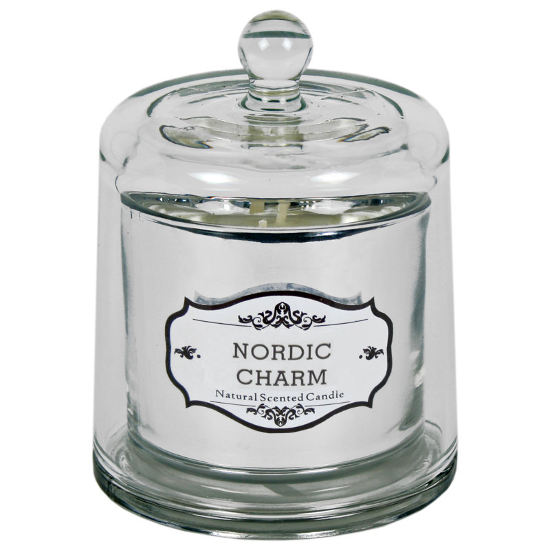 Nordic Charm Scented Jar Candle with Glass Holder, 14.5" H x 10.5" W x 10.5" D