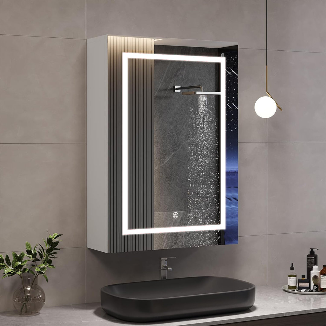 50mm W 70mm H Wall Mounted Required Medicine Cabinet Mirror Adjustable