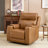 35.83" W Classic Top Genuine Leather Power Recliner Chair With Adjustable Headrest, USB Charging & Wireless Charging-389612288
