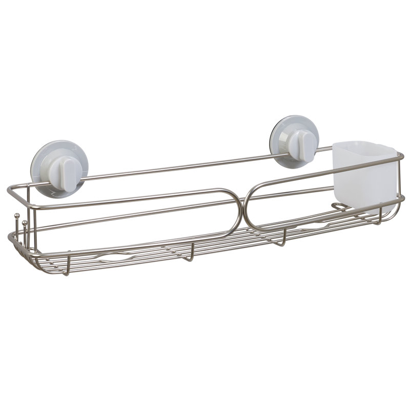 Tablette de douche en acier inoxydable à ventouse ou à fixation adhésive, H 4,92 po x l 18 po x P 5,32 po