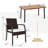 6 - Person Acacia Wicker Patio Dining Set with Rectangular Table
