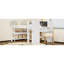 Lit mezzanine simple avec bibliothèques, boîtes et tiroirs à rangement multiple, lits mezzanine bas en bois massif avec bureau et tableau noir, sans sommier tapissier, blanc-121067024-121067025