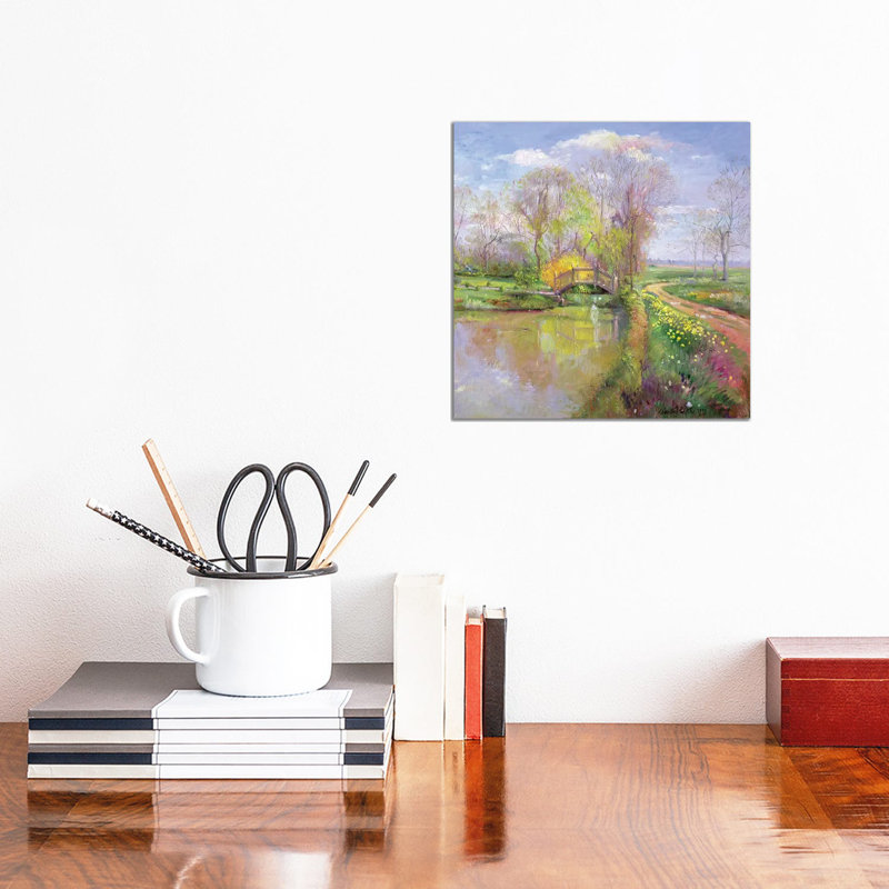 Spring Bridge, 1992 by Timothy Easton - Wrapped Canvas Painting, 30.48 cm H x 30.48 cm W