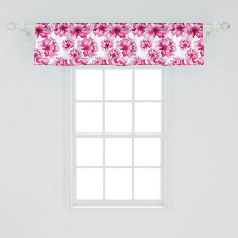 Cantonnière Ambesonne, ensemble de 2 pivoines abstraites, L 42 po x L 12 po