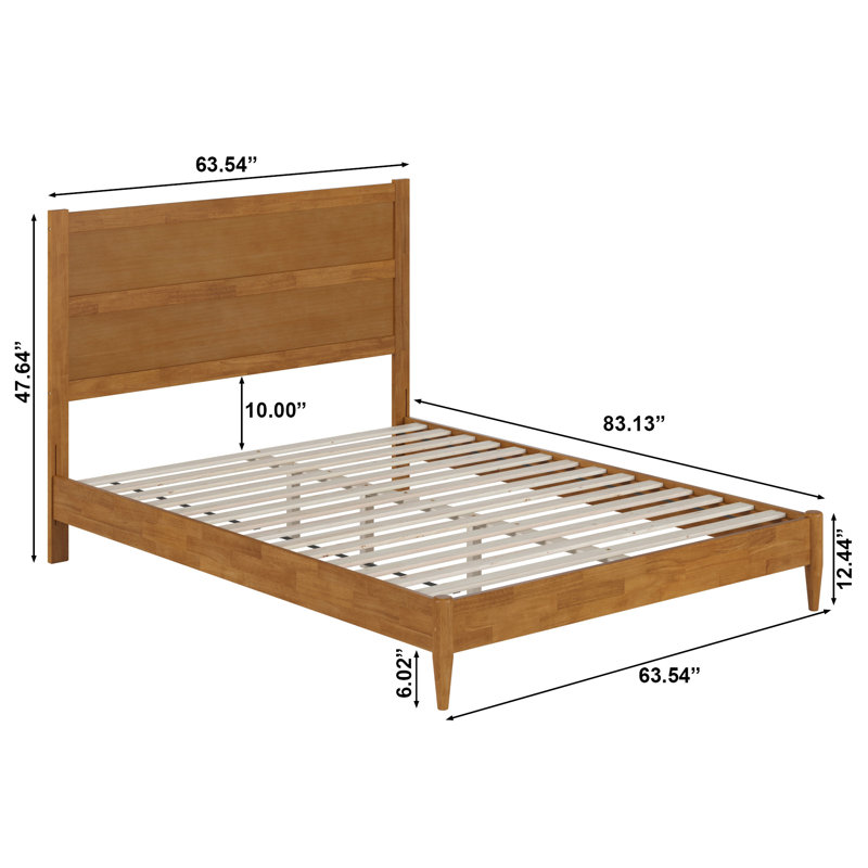 Lit plateforme Aveline, Caramel clair, Grand lit