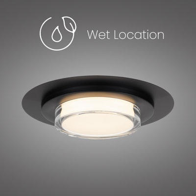     Plate Collection LED Flush Mount, Wet Rated for Indoor/Outdoor Use, 3-CCT Selectable, Dimmable