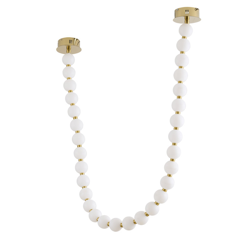 Lustre moderne à perles 30 lumières DEL, Laiton