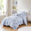 Ensemble de courtepointe 3 pièces pour lit simple / simple TG avec coussin décoratif, bleu