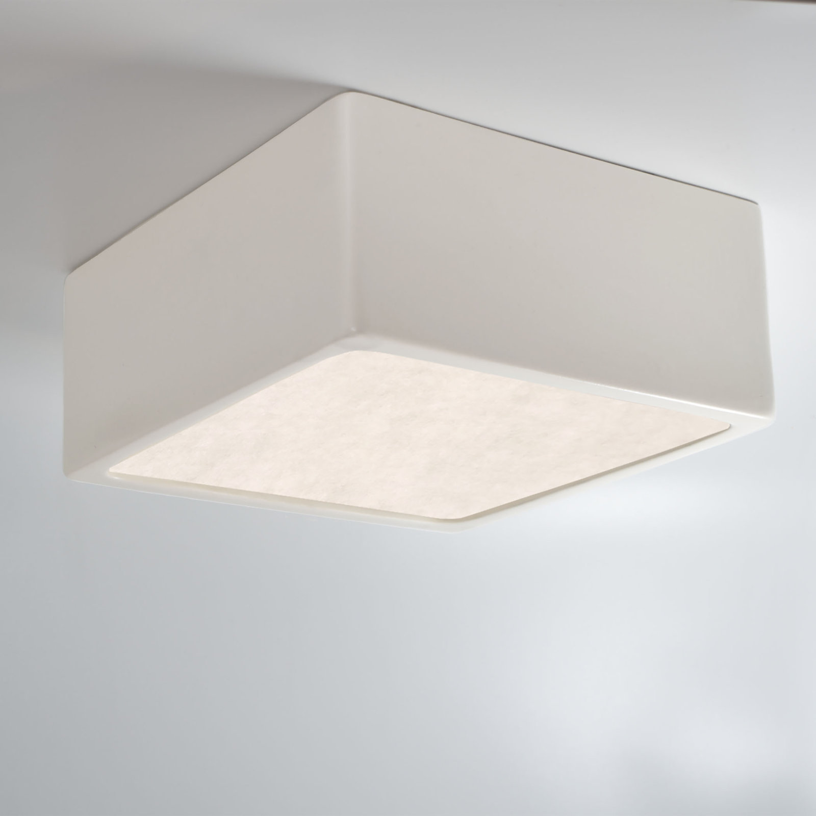Leni Square LED Outdoor Flush Mount, Matte White