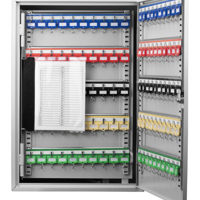 300 Key Adjustable Cabinet With Lock - Steel Wall Mounted Storage Colorful Tags For Organized Use Gray Diverse Consumers Locked Mount Box Efficient Handling Multiple Purchasers