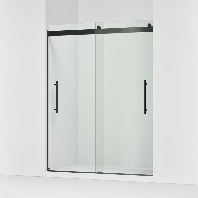 Levity Plus Frameless Sliding Shower Door, 77-9/16 In. H X 56-5/8 - 59-5/8 In. W, With 5/16 In.-Thick Crystal Clear Glass
