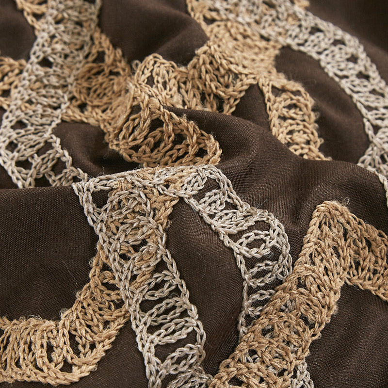 Ensemble d'édredon 9 pièces à broderie à blocs de couleur rustique, literie douce avec draps et oreillers, très grand