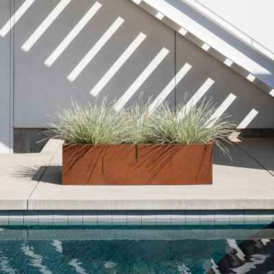 Corten Steel Series 13" H Garden Bed Square Planter