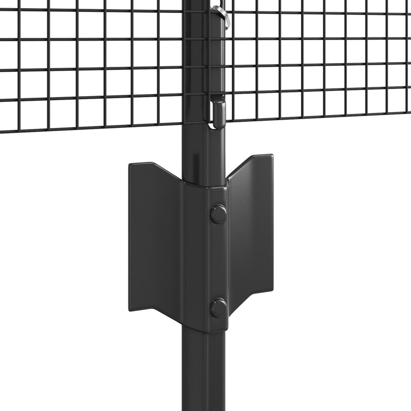 Fence with Post Segment Outdoor Barrier Garden Terrace Divider Boundary, 50cm H x 2500cm W x 1.2cm D, Grey