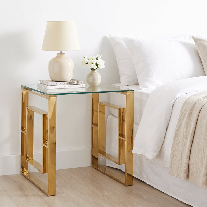 Table de bout en verre Hartzke