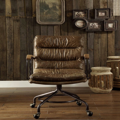 Vintage Whiskey Top Grain Leather Office Chair