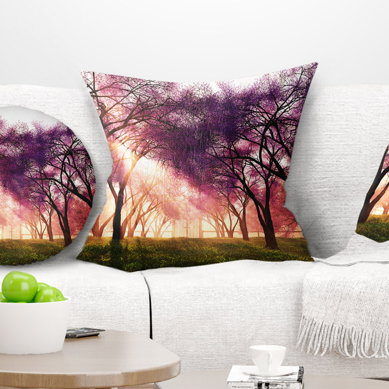 Coussin Cherry Blossoms, 18 po x 18 po, Coussin décoratif
