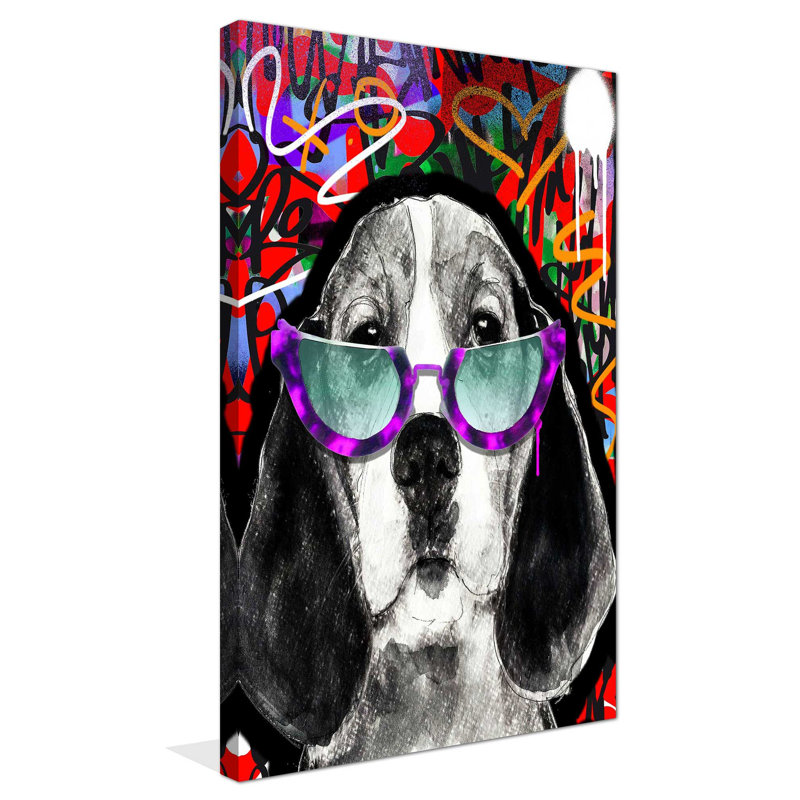 Beagle Nerd (vertical) par By Jodi - impression, Toile tendue, H 60 po x l 36 po x P 1,5 po