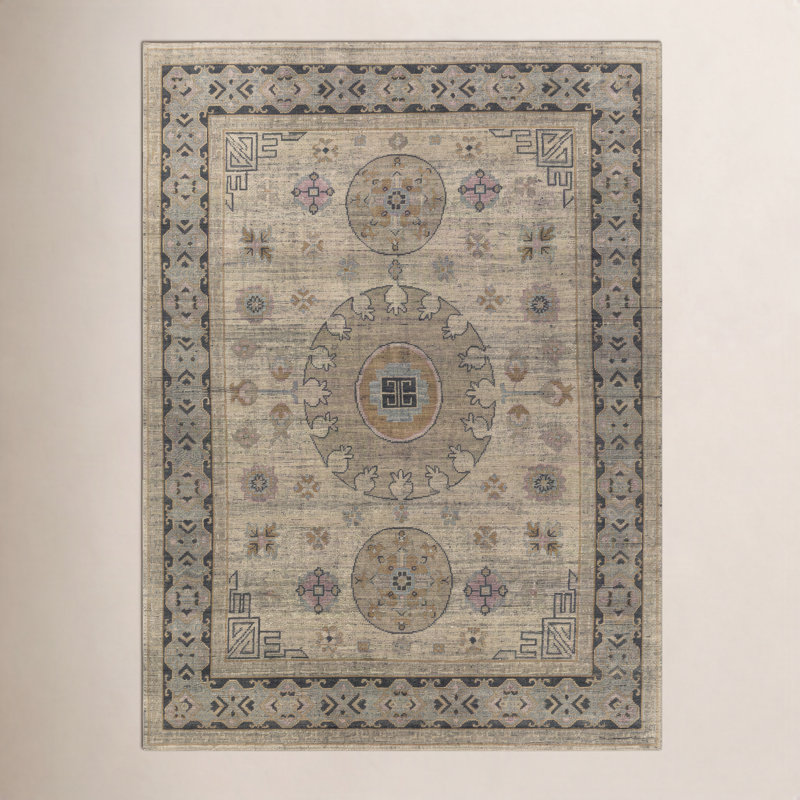 Smyrna Hand Knotted Wool Oriental Area Rug, Rectangle 2' x 3'