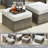 Harbin Wicker/Rattan 7- Person Outdoor Seating Group With Ottoman With Fire Pit Table-114286575