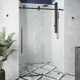 Elan E-Class 56-60" W x 76" H Sliding Frameless Shower Door with 3/8" Clear Glass