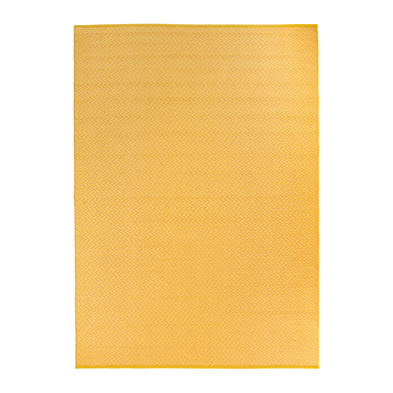 Rectangle Orizaba Yellow/Brown Indoor & Outdoor Rug, Rectangle 3'4" x 5'