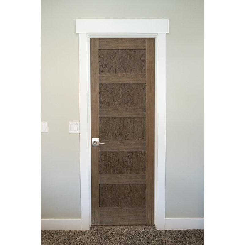 Porte à panneaux standard en bois massif noyer, 36 po x 80 po
