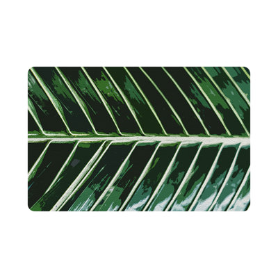 Tropical Leaf Vegan Leather Rectangle Pebble Placemat