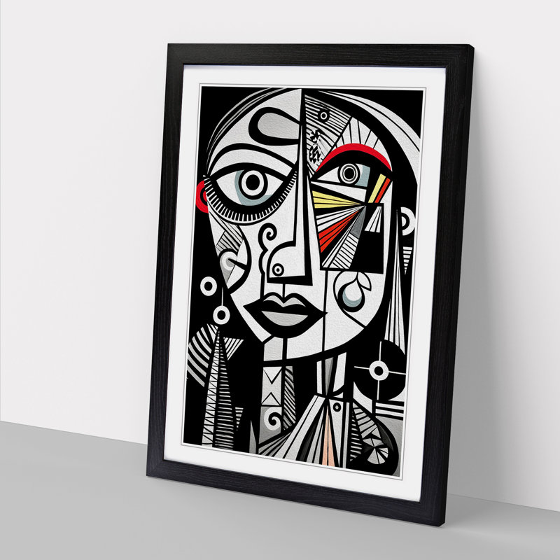 Pablo Picasso Line No.3 - Framed Print, 34cm H x 25cm W x 2cm D, Black