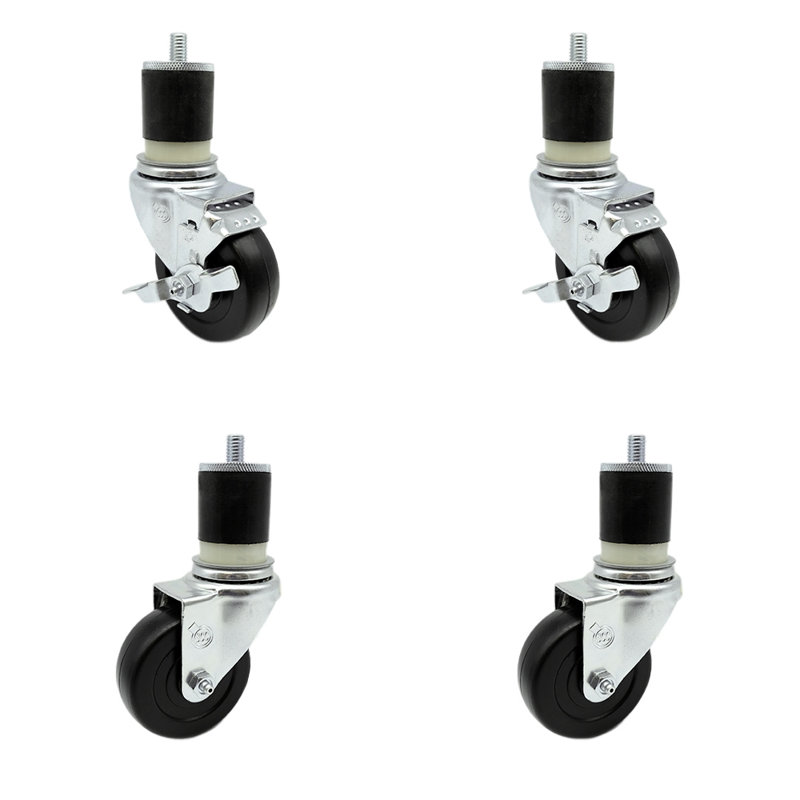 4-Piece Hard Rubber Caster Set