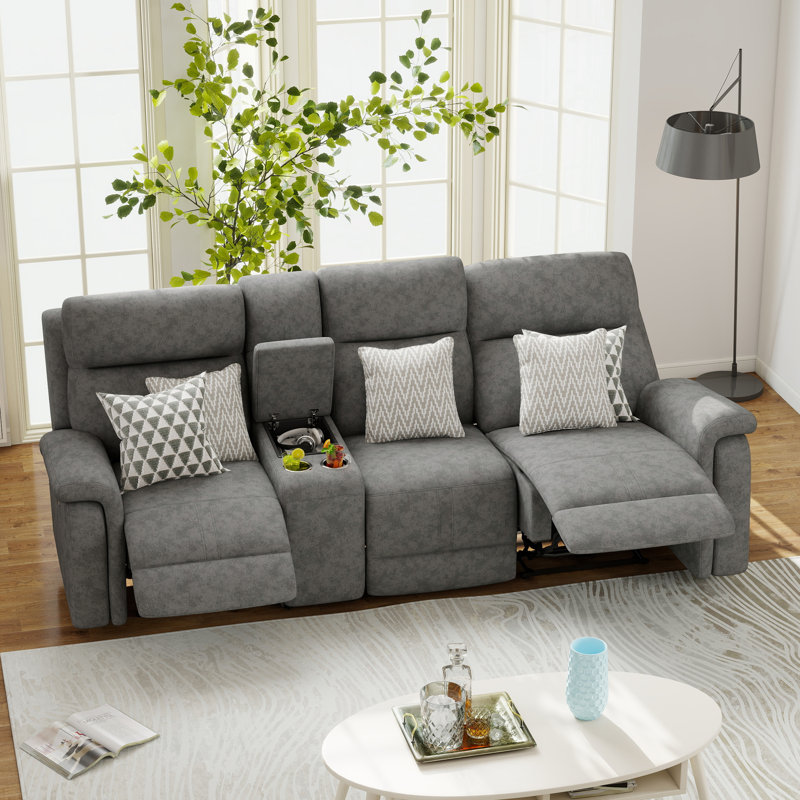 101.6" Upholstered Power Reclining Sofa, Gray