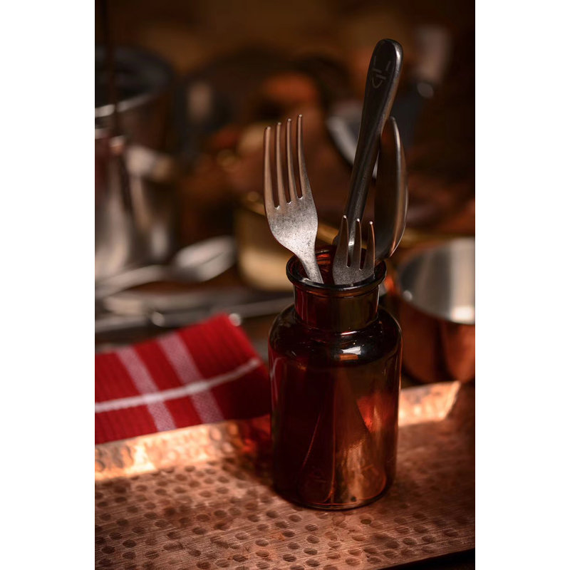 Vintage 7 - Piece Stainless Steel Hostess Set, Black Gold