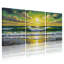 Nautique et plage, vagues océaniques, coucher de soleil, plage, ensemble de 3 reproductions d'art sur toile-1407927313