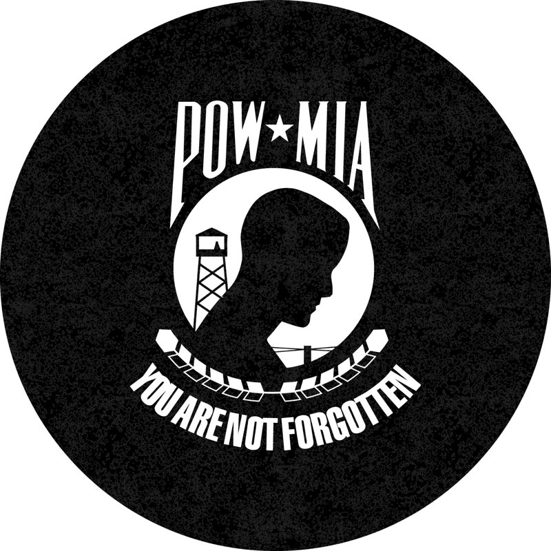 Table bistro militaire, Noir froissé, POW - MIA