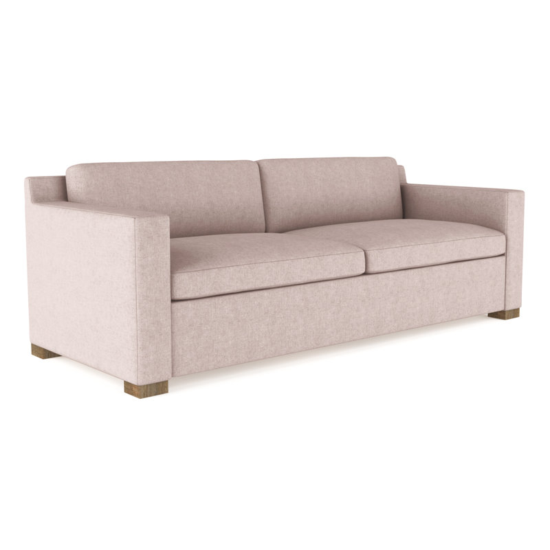 Canapé Mercer, H 33,5 po x l 96 po x P 39 po, Peluche velours rosé, Naturel
