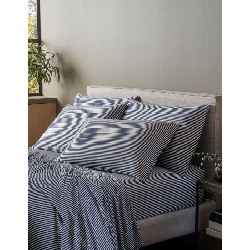 Bamboo Pillowcases, King Pillowcase, Classic Stripe in Pacific